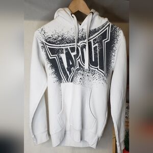 Tapout Men's White and Black Graphic Hoodie
